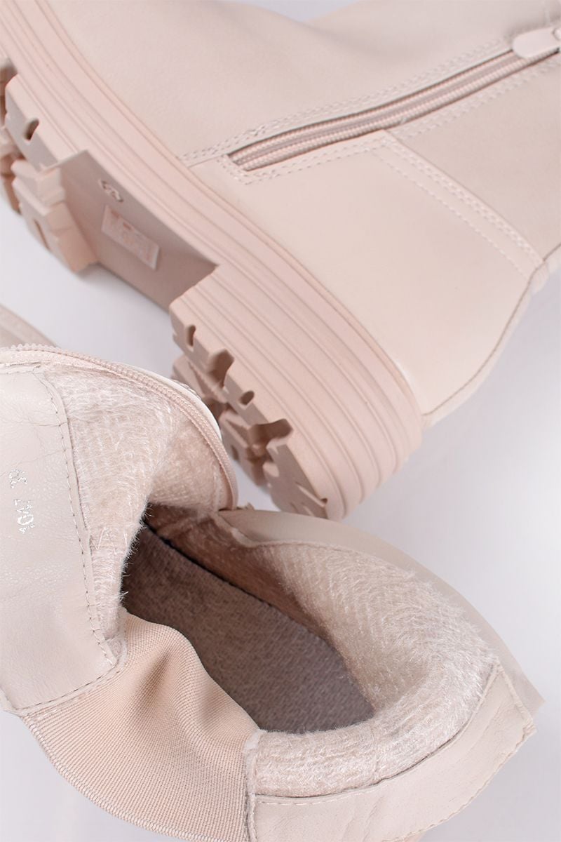 Svetlobéžové členkové čižmy Rania