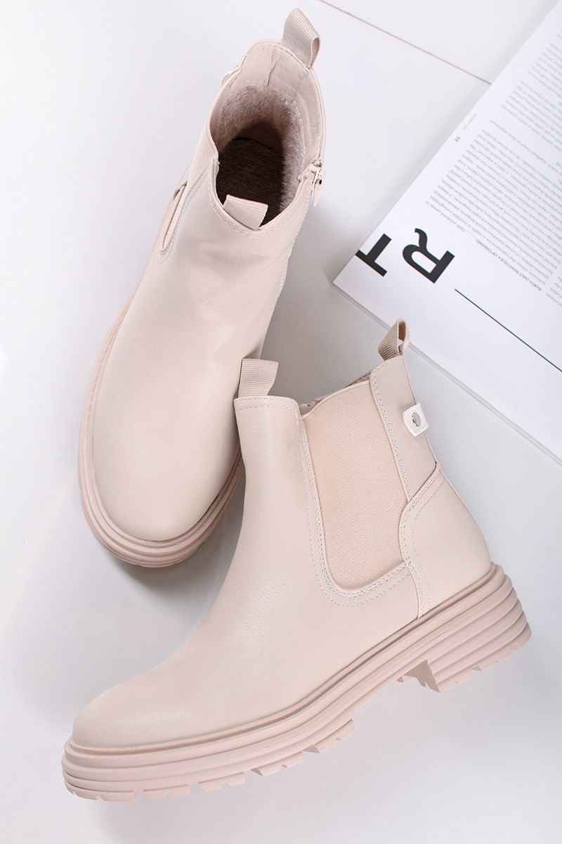 Svetlobéžové členkové čižmy Rania