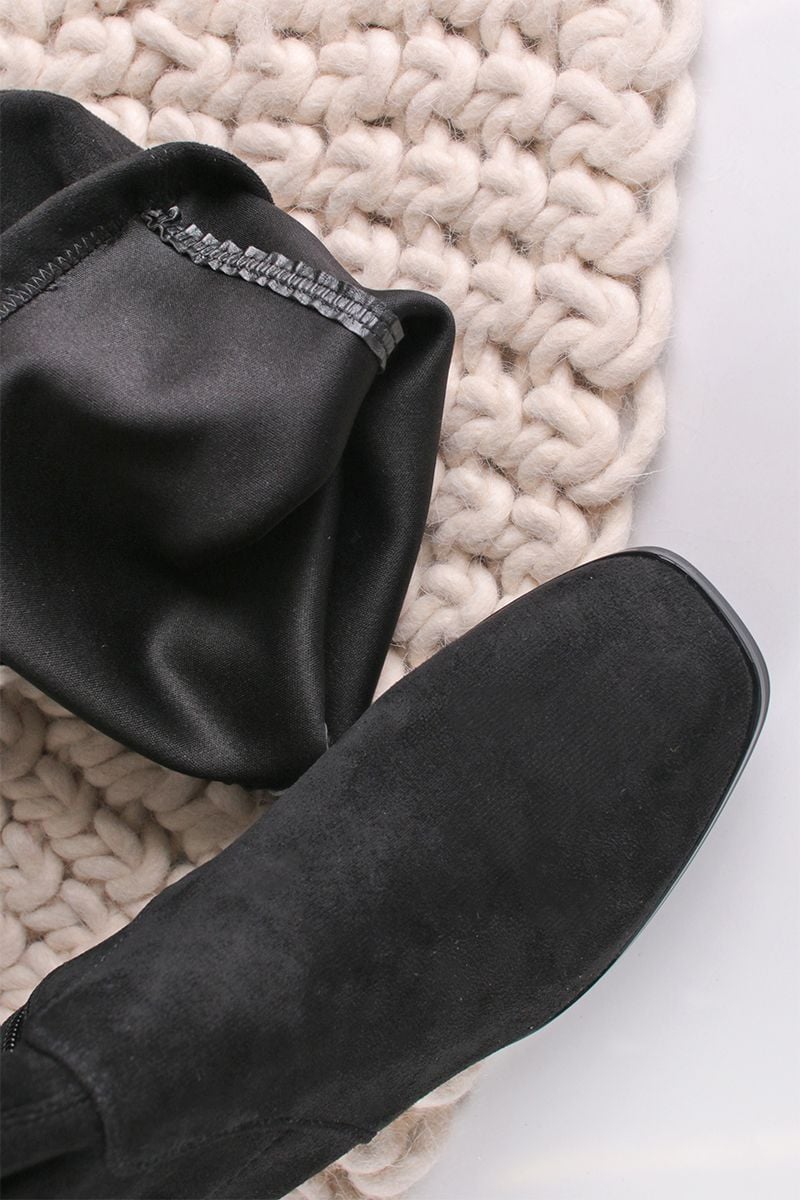 Čierne semišové čižmy nad koleno Patia